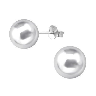 Silver Ball 9mm Ear Studs