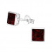 Silver Square 5mm Basic Ear Studs with Cubic Zirconia