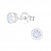 Silver Round 3mm Basic Ear Studs with Cubic Zirconia