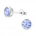 Silver Round 6mm Basic Ear Studs with Cubic Zirconia