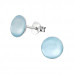 Silver Round Ear Studs with Imitation Stone