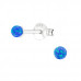 Silver Ball Ear Studs with 3mm Synthetic Opal