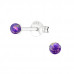 Silver Ball Ear Studs with 3mm Synthetic Opal