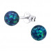 Silver Ball Ear Studs with 6mm Synthetic Opal