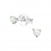 Silver Round 2mm Ear Studs with Imitation Opal