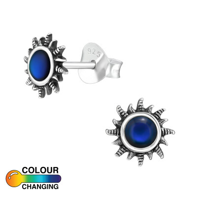 Silver Sun Mood Ear Studs