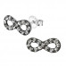 Silver Infinity Ear Studs with Crystal