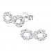 Silver Infinity Ear Studs with Crystal