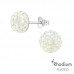 Silver Round Ear Studs with Genuine European Crystals