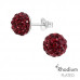 Silver Round Ear Studs with Genuine European Crystals