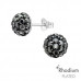 Silver Round Ear Studs with Genuine European Crystals