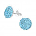 Children's Silver Round Ear Studs with Crystal