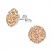 Children's Silver Round Ear Studs with Crystal
