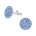 Children's Silver Round Ear Studs with Crystal