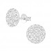 Silver Round Ear Studs with Genuine European Crystals