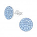 Silver Round Ear Studs with Genuine European Crystals