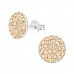 Silver Round Ear Studs with Genuine European Crystals