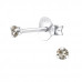 Silver Round Ear Studs with Genuine European Crystals