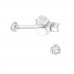 Silver Round Ear Studs with Genuine European Crystals