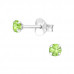 Silver Round 3mm Ear Studs with Crystal