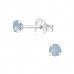 Silver Round Ear Studs with Genuine European Crystals