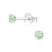 Silver Round Ear Studs with Genuine European Crystals