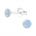 Silver Round Ear Studs with Genuine European Crystals