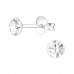 Silver Round Ear Studs with Genuine European Crystals