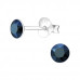 Silver Round Ear Studs with Genuine European Crystals