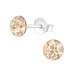 Silver Round Ear Studs with Genuine European Crystals