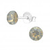 Silver Round Ear Studs with Genuine European Crystals