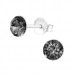 Silver Round Ear Studs with Genuine European Crystals