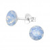 Silver Round Ear Studs with Genuine European Crystals