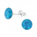 Silver Round Ear Studs with Genuine European Crystals