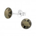 Silver Round Ear Studs with Genuine European Crystals