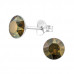 Silver Round Ear Studs with Genuine European Crystals