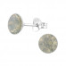 Silver Round Ear Studs with Genuine European Crystals