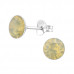 Silver Round Ear Studs with Genuine European Crystals