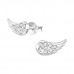 Silver Wing Ear Studs with Crystal