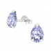 Silver Pear Ear Studs with Genuine European Crystals