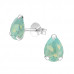 Silver Pear Ear Studs with Genuine European Crystals