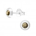 Silver Round Ear Studs with Genuine European Crystals