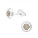 Silver Round Ear Studs with Genuine European Crystals