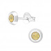 Silver Round Ear Studs with Genuine European Crystals