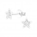 Star Sterling Silver Ear Studs with Crystal