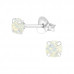 Silver Round Ear Studs with Genuine European Crystals