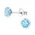 Silver Round Ear Studs with Genuine European Crystals