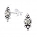 Silver Antique Ear Studs with Crystal