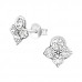 Silver Antique Ear Studs with Crystal