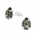 Silver Pear Ear Studs with Genuine European Crystals